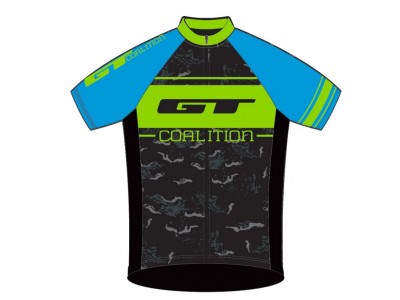 Koszulka rowerowa GT Race z krótkim rękawem niebiesko-zielona 2016