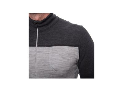 Sensor MERINO BOLD T-shirt, zip cool gray/anthracite