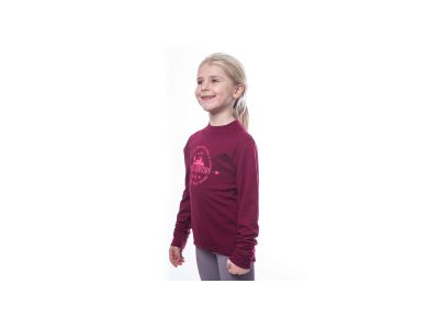 Koszulka dziecięca Sensor MERINO DF TERRITORY w kolorze liliowym