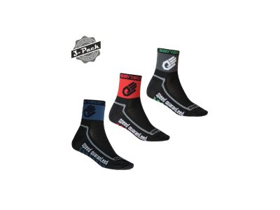 Sensor 3-PACK RACE LITE HAND ponožky, čierna/červená