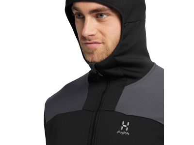 Haglöfs Astral Hood pulóver, fekete/sötétszürke