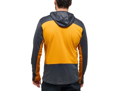 Haglöfs ROC Flash Mid Hood sweatshirt, dark grey/yellow