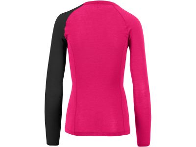 Tricou termic damă Karpos Dinamico Merino 130, pink/black