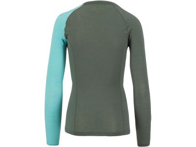 Karpos Dinamico Merino 130 women's thermo t-shirt, thyme/aqua ski