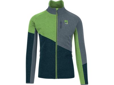 Karpos FEDERA FULL-ZIP-Sweatshirt, Mitternacht/grüner Blitz/dunkler Lamellenschnitt
