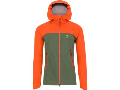 Karpos VALSESIA SHELL jacket, thyme/spicy orange