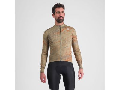 Tricou Sportful CLIFF SUPERGIARA THERMAL, verde olive roșu cayenna noroi