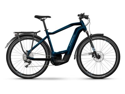 Bicicleta electrica Haibike Trekking 8 High 27.5, albastru regal lucios/argintiu metalic