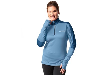 Damska bluza VAUDE Livigno Halfzip II, w kolorze pastelowego błękitu