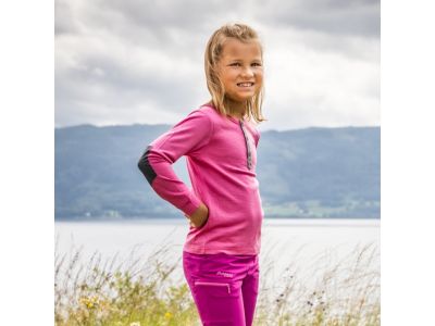 Tricou pentru copii Bergans of Norway Myske Wool, Ibis Rose