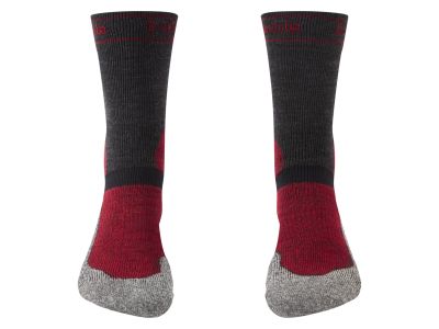 Bridgedale MTB Winter Weight T2 Merino Sport Boot Socks, Graphite/Red