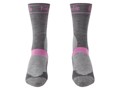 Bridgedale MTB Winter Weight T2 Merino Sport Boot Women&#39;s Socks, Grey/Pink