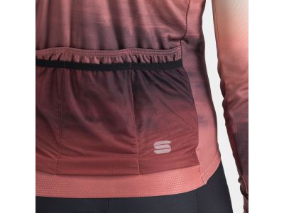 Sportful FLOW SUPERGIARA THERMAL jersey, dusty red olive green