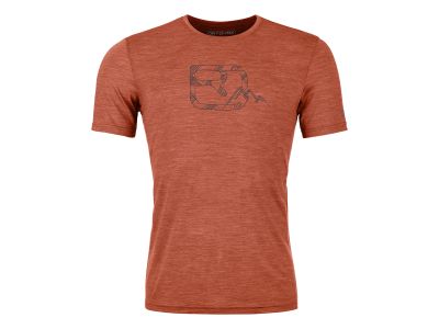 T-shirt ORTOVOX 120 Cool Tec Mtn Logo, mieszanka gliniastego pomarańczu