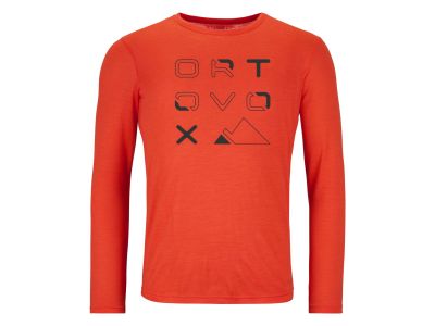 ORTOVOX 185 Merino Brand Outline Hemd, Hot Orange
