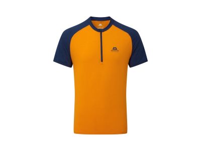 Mountain Equipment Nava Short Sleeve Zip T-shirt, orange pepper/dusk