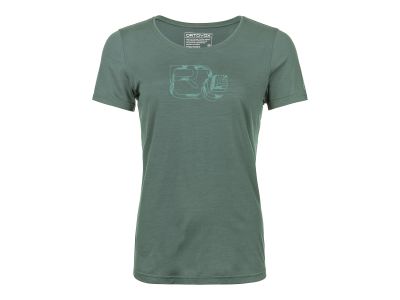 Damska koszulka T-shirt ORTOVOX 120 Cool Tec Leaf, w kolorze arktycznej szarości