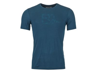 Koszulka T-shirt ORTOVOX 120 Cool Tec Mtn Logo, kolor benzyny niebieski