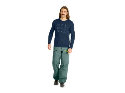 Cămașă ORTOVOX 185 Merino Brand Outline, Deep Ocean