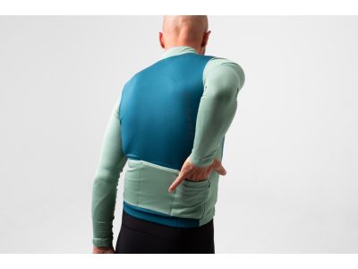 Isadore Patchwork Thermal jersey, Blue Coral/Creme de Menthe