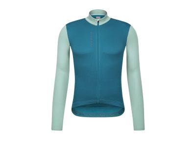 Isadore Patchworkowa koszulka rowerowa termoaktywna, niebieski koral/creme de menthe