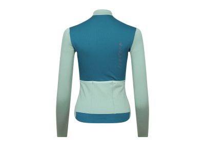 Damska koszulka rowerowa termoaktywna Isadore Patchwork, niebieski koralowy/creme de menthe