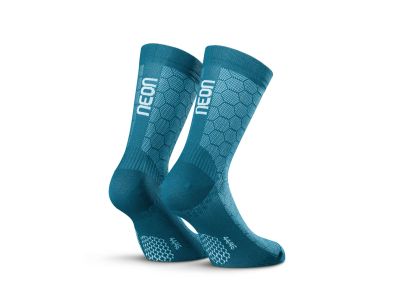 Neon 3D ponožky, petroleum white