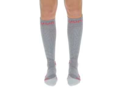 UYN SKI TOURING women&amp;#39;s knee socks, Silver/Fuchsia