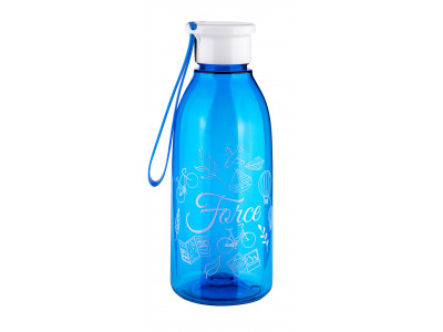 FORCE Drop Tourist fľaša, 0.6 l, transparentná/modrá
