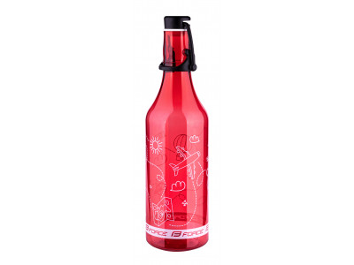 FORCE Flask Tourist bottle, 0.5 l, transparent/red