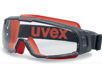 uvex U-sonic protective glasses, grey/red