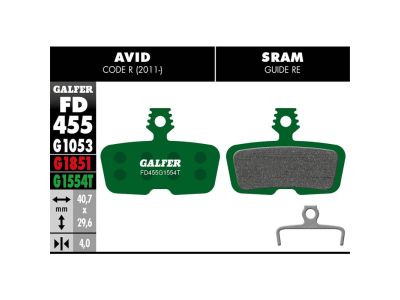 Galfer FD455 G1554T Pro brzdové platničky, organické