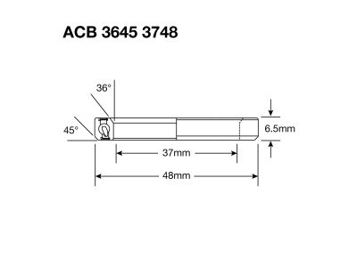 Enduro Bearings ACB 3645 3748 BO – ABEC 5 – Schwarzoxid (Angular Contact) Lager hl. Tretlager, 37x48x6,5 mm, (36x45°)