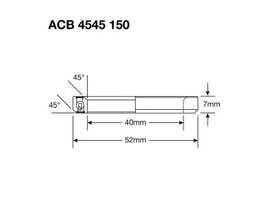Enduro Bearings ACB 4545 150 SS - 440c Rozsdamentes (szögérintkezős) csapágy hl. kompozíció, 40x52x7 mm, (45x45°)