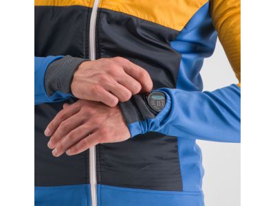 Sportful ANIMA CARDIO TECH WIND jacket, blue denim/yellow
