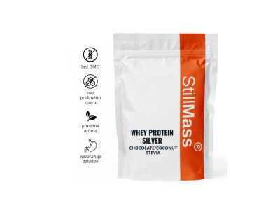 StillMass Whey Protein Silver, 1000 g, ciocolată + stevia de nucă de cocos