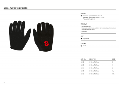 Rękawiczki z długimi palcami GHOST czarne, model 2016