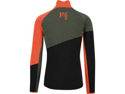 Karpos FEDERA FULL-ZIP sweatshirt, black sand/thyme/spicy orange