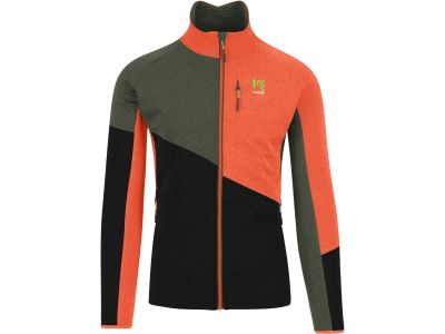 Karpos FEDERA FULL-ZIP Sweatshirt, schwarzer Sand/Thymian/würziges Orange