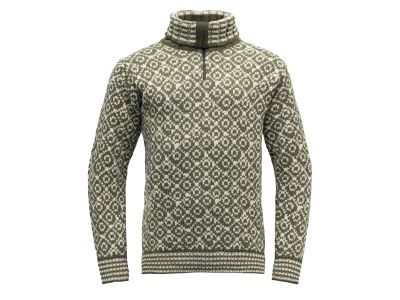 Devold SVALBARD WOOL sweater, Olive/Offwhite