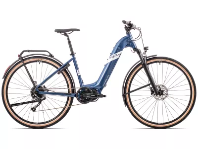 Bicicleta electrica Rock Machine Crossride e400 Touring 29, bleumarin/argintiu metalic lucios