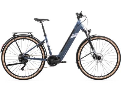 Bicicleta electrica Rock Machine Crossride e450 Touring 28, albastru metalic/argintiu