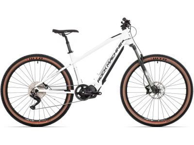 Bicicleta electrica Rock Machine Torrent INT e90-29, alb lucios/negru/argintiu