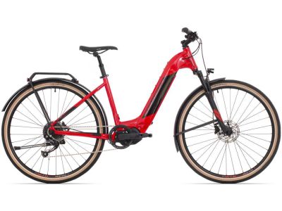 Bicicleta electrică Rock Machine Crossride INT e400 Touring, roșu luciu/negru