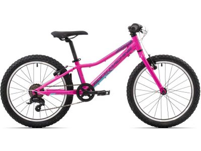 Bicicleta pentru copii Rock Machine Catherine 20 VB, roz neon lucios/violet/cyan neon