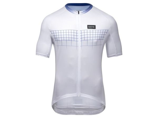 Koszulka rowerowa GOREWEAR Grid Fade 2.0 w kolorze białym/ultramarynowym