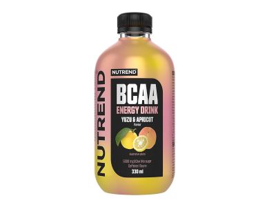 NUTREND BCAA ENERGY energetický nápoj, 330 ml, yuzu + meruňka