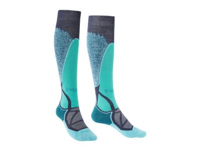 Bridgedale SKI MIDWEIGHT women&#39;s knee socks, dark denim/aqua