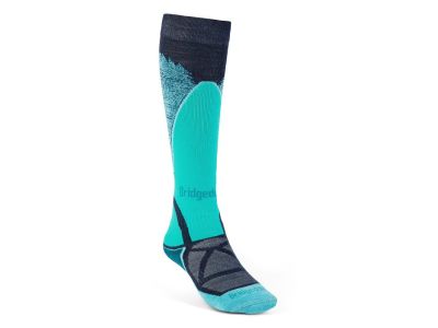Bridgedale SKI MIDWEIGHT women&amp;#39;s knee socks, dark denim/aqua