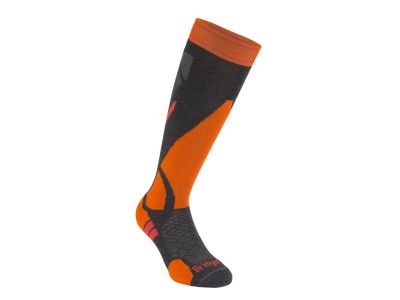 Bridgedale SKI LIGHTWEIGHT knee socks, graphite/orange
